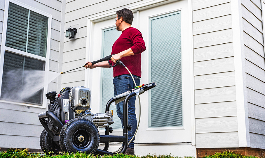 Can I wash windows with my pressure washer?